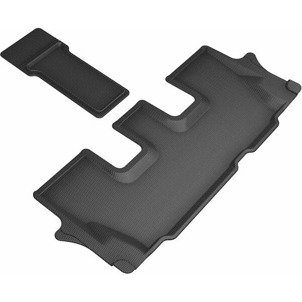 3D Mats Usa Custom Fit, Raised Edge, Black, Thermoplastic Rubber Of Carbon Fiber Texture, 2 Piece L1KA05131509